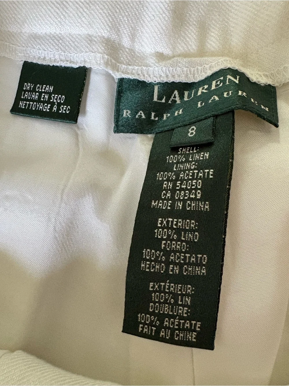 Lauren Ralph Lauren White Linen Trousers